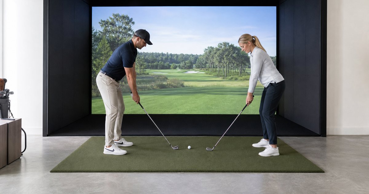 What is the best way to build a bay that serves both right and left-handed golfers?