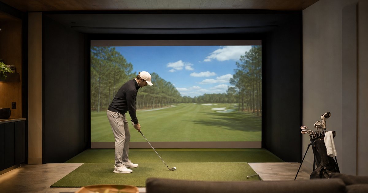 How do you choose the right projector and throw ratio for a home golf bay?