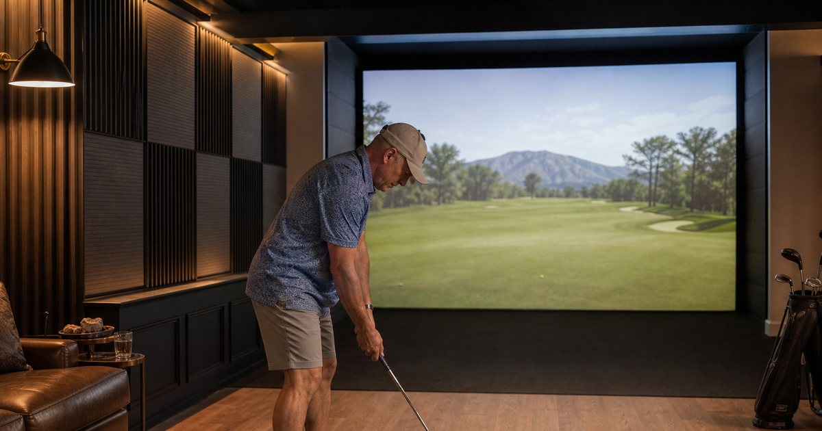 How do professional installers soundproof a home golf bay for daily play?
